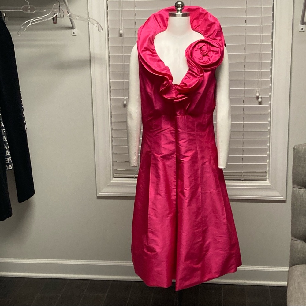 Teri Jon Fuchsia Asymmetrical Dress